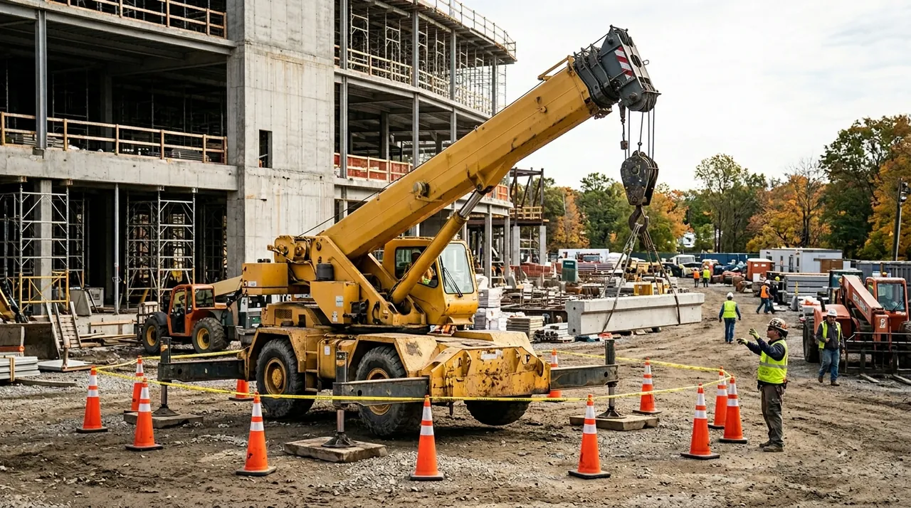 1B — Job-Site Hazards — Power Lines, Two-Blocking & Tip-Over (Telescoping-Boom Cranes (Wire Rope)).