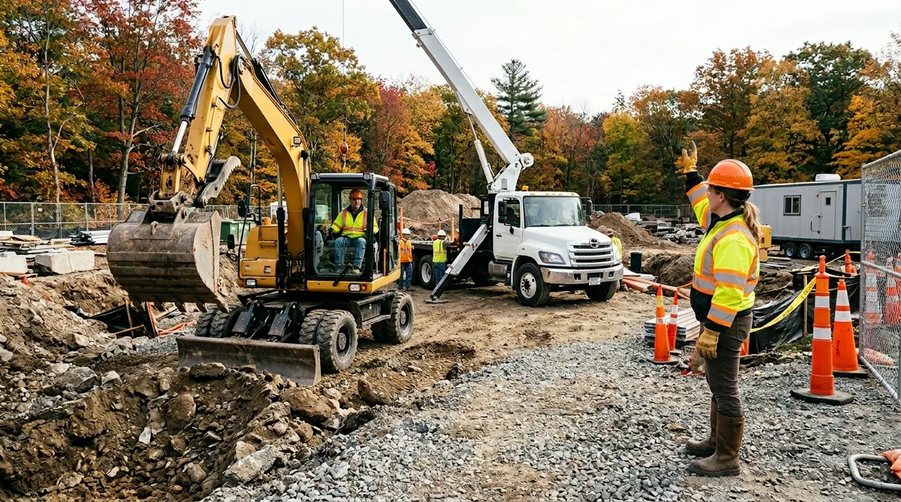 2A/1C — Shared Job-Site Hazards — Hand Signals, Power Lines & Ground Personnel (Excavating Machinery & Hydraulic Boom-Truck Hoisting).