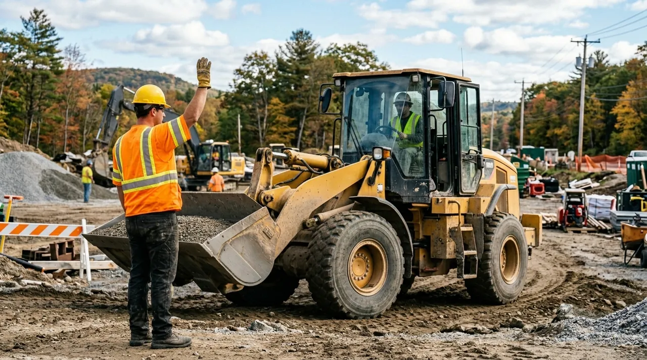 2C — Hand Signals, Spotters & Ground-Worker Safety (Front-End Loaders).