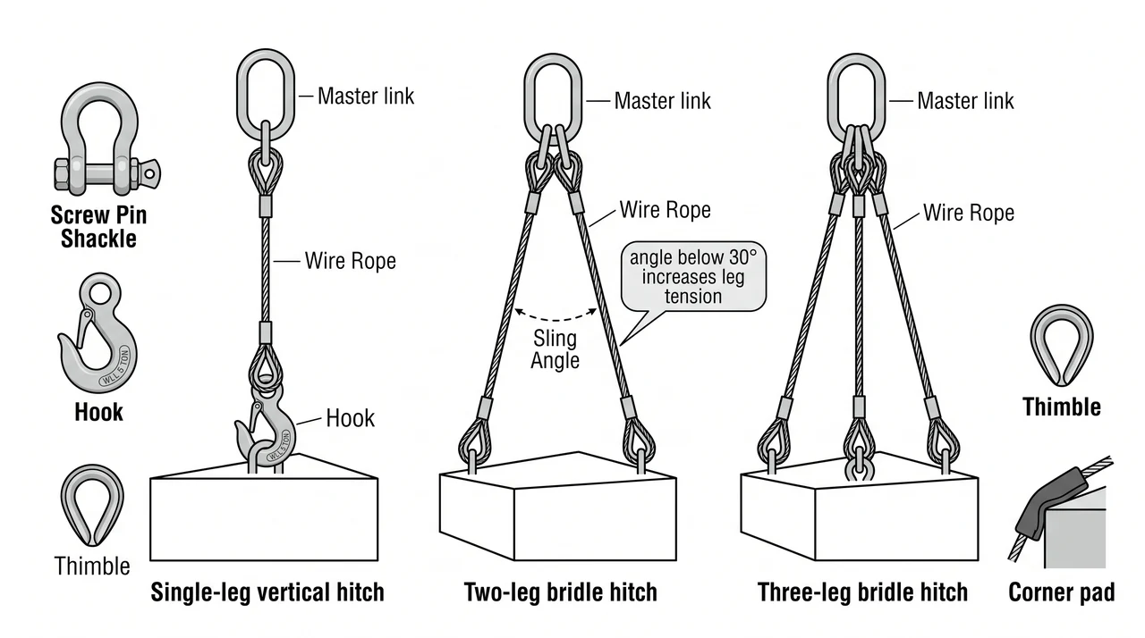 Rigging hardware and hitch configurations — 1A Hoisting apparatus w/ friction winch drum.