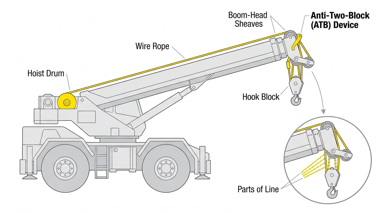 Wire rope, reeving, and the hook block — 1B Telescoping-Boom Cranes (Wire Rope).