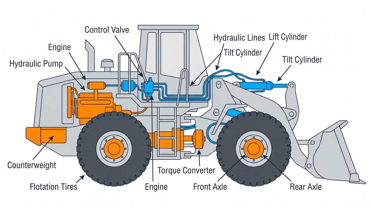 Hydraulics and drivetrain — 2C Front-End Loaders.