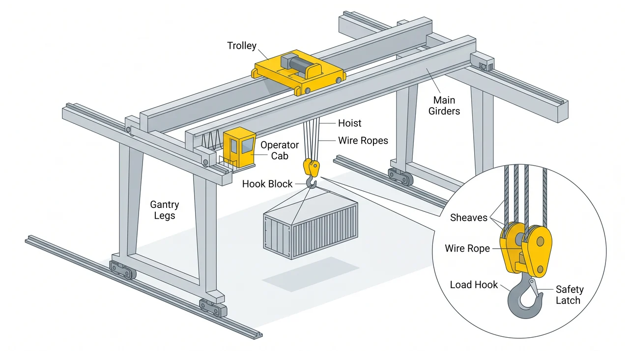 Limit switches, bumpers, and end stops — 3A Overhead, Gantry & Marine Hoists.